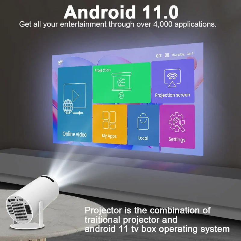 Projetor 4K - Transpeed - Android 11
